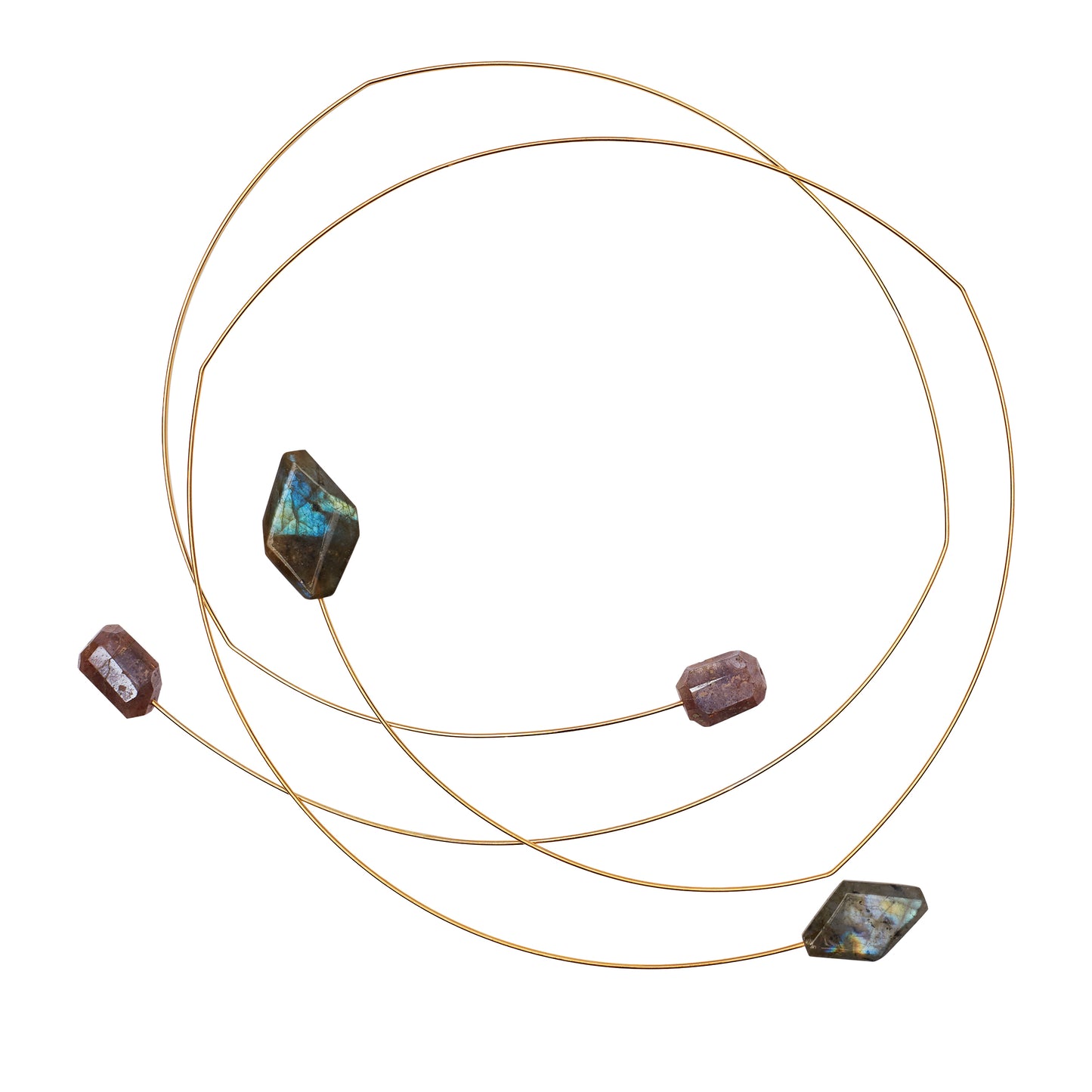 Round Neckwire with Sliced Gemstones
