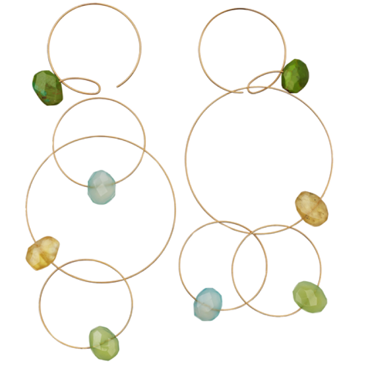 Circular 'Morph It!' Earrings with Gemstones