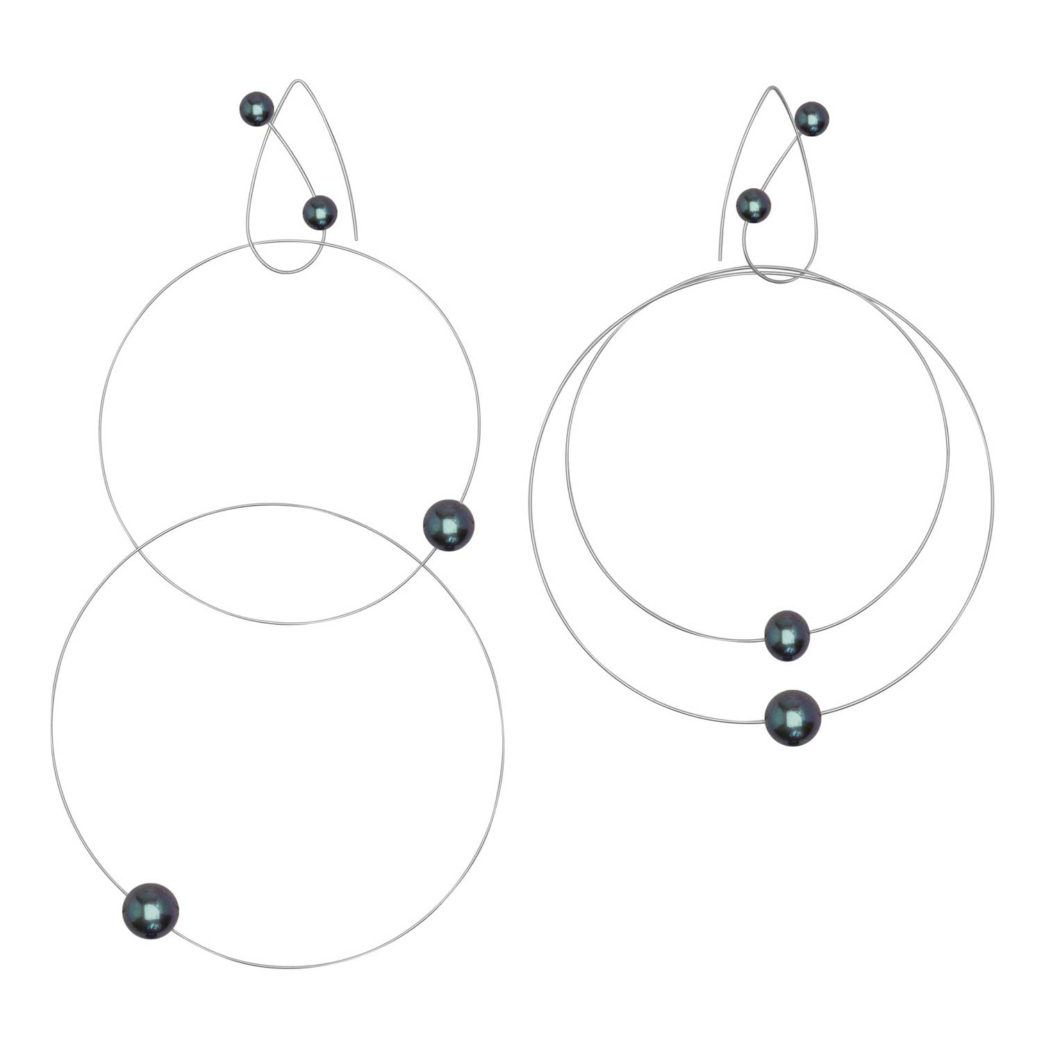 Silver Freshwater buy Peacock Pearl Hoop Earrings