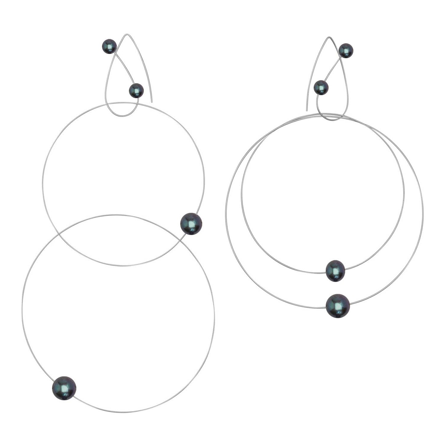 'Morph It!' Hoop Earrings with Round Freshwater Pearls