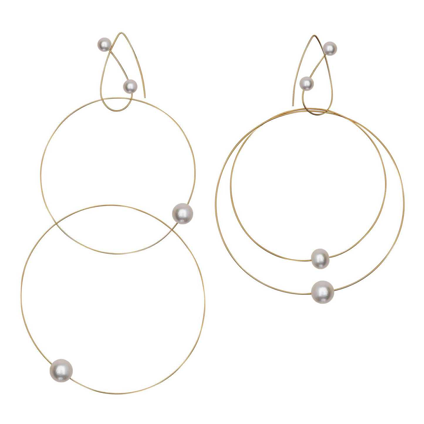 'Morph It!' Hoop Earrings with Round Freshwater Pearls