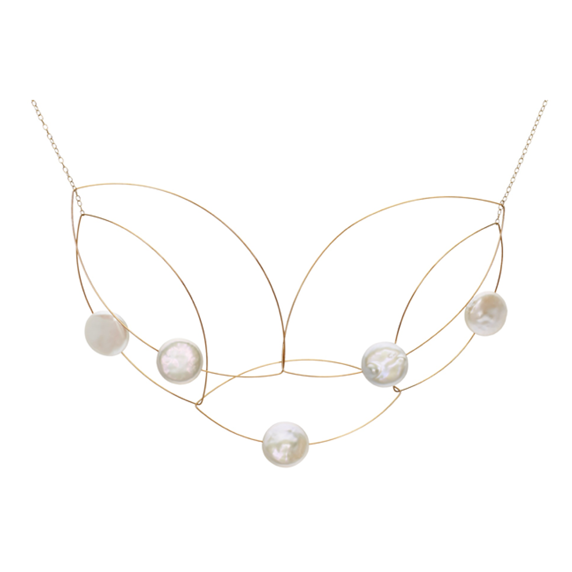 Statement Articulated Necklace with Freshwater Pearls
