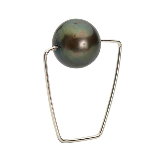 Square Ring with Peacock Pearl