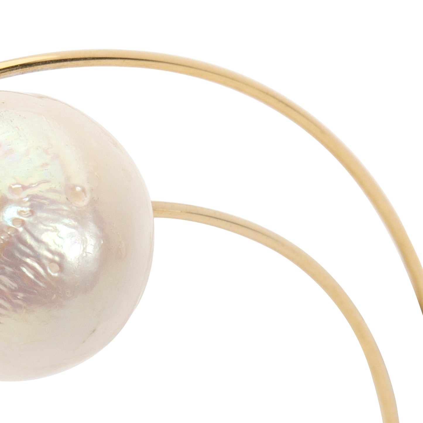 Circle Wrap Bangle with Large Round Freshwater Pearl