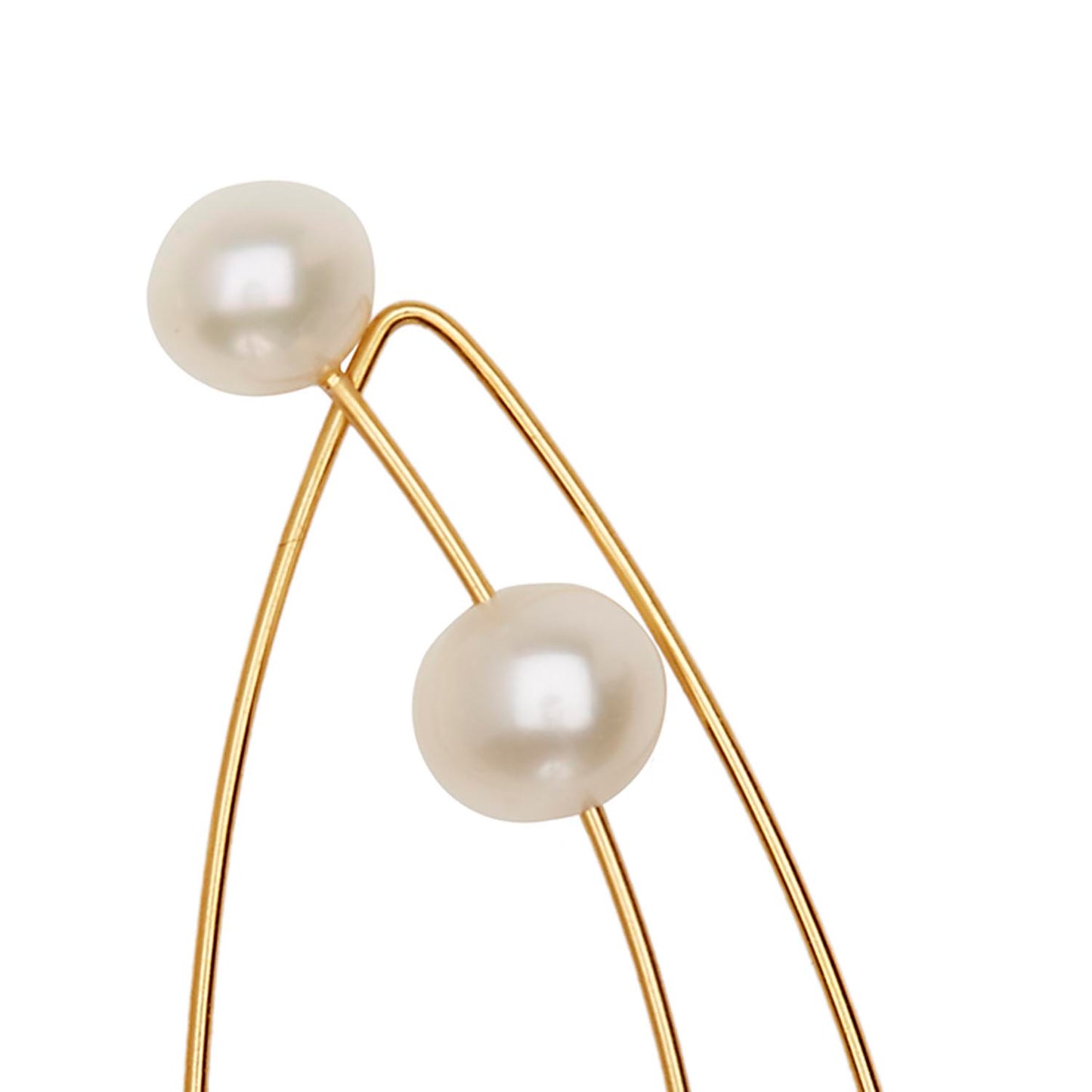 Pointed Loop Earrings with White Pearls