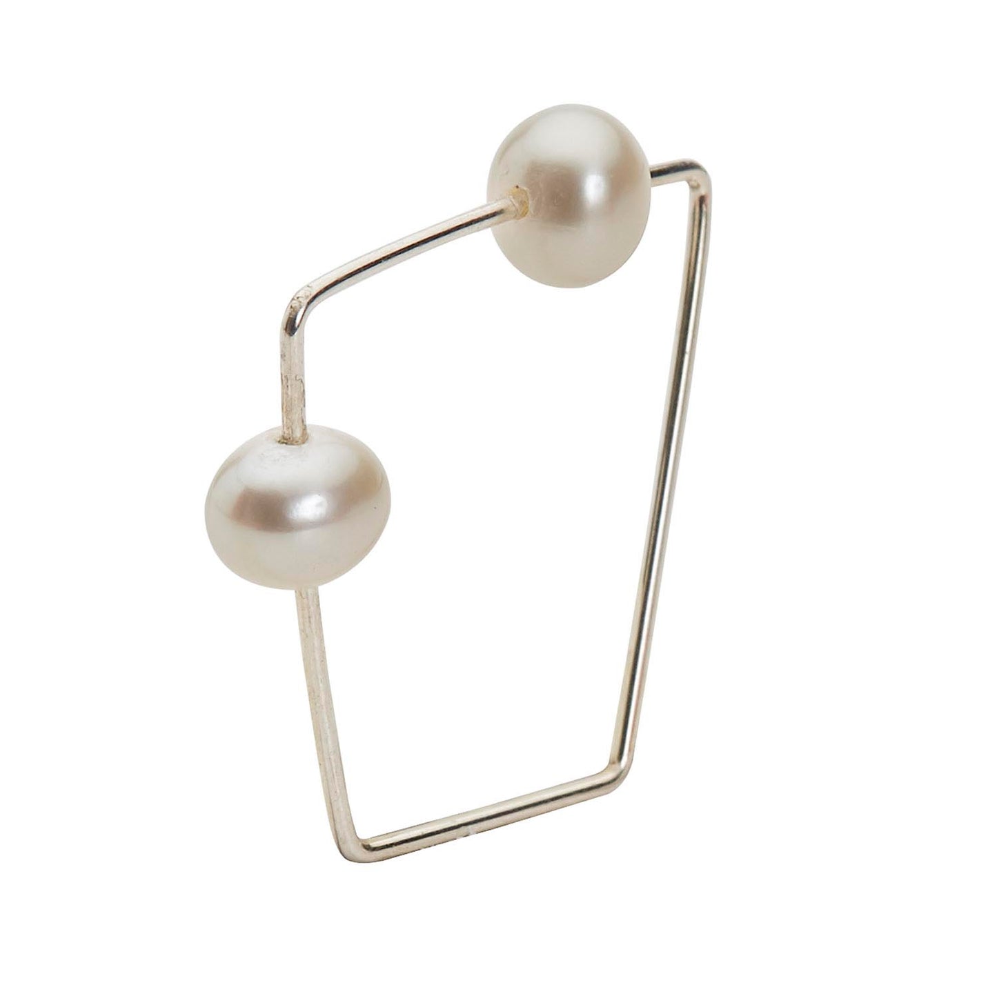 Square Ring with Petite White Pearls