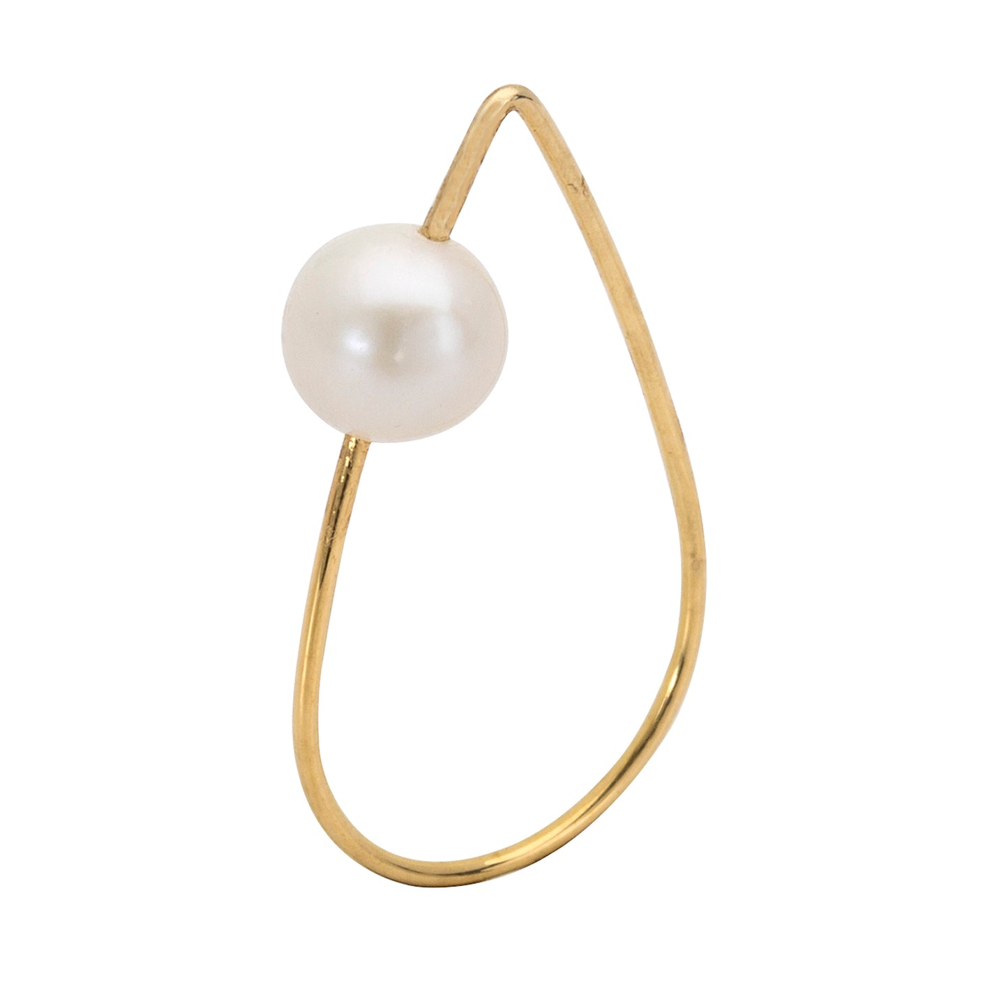 Teardrop Ring with Natural Freshwater Pearls