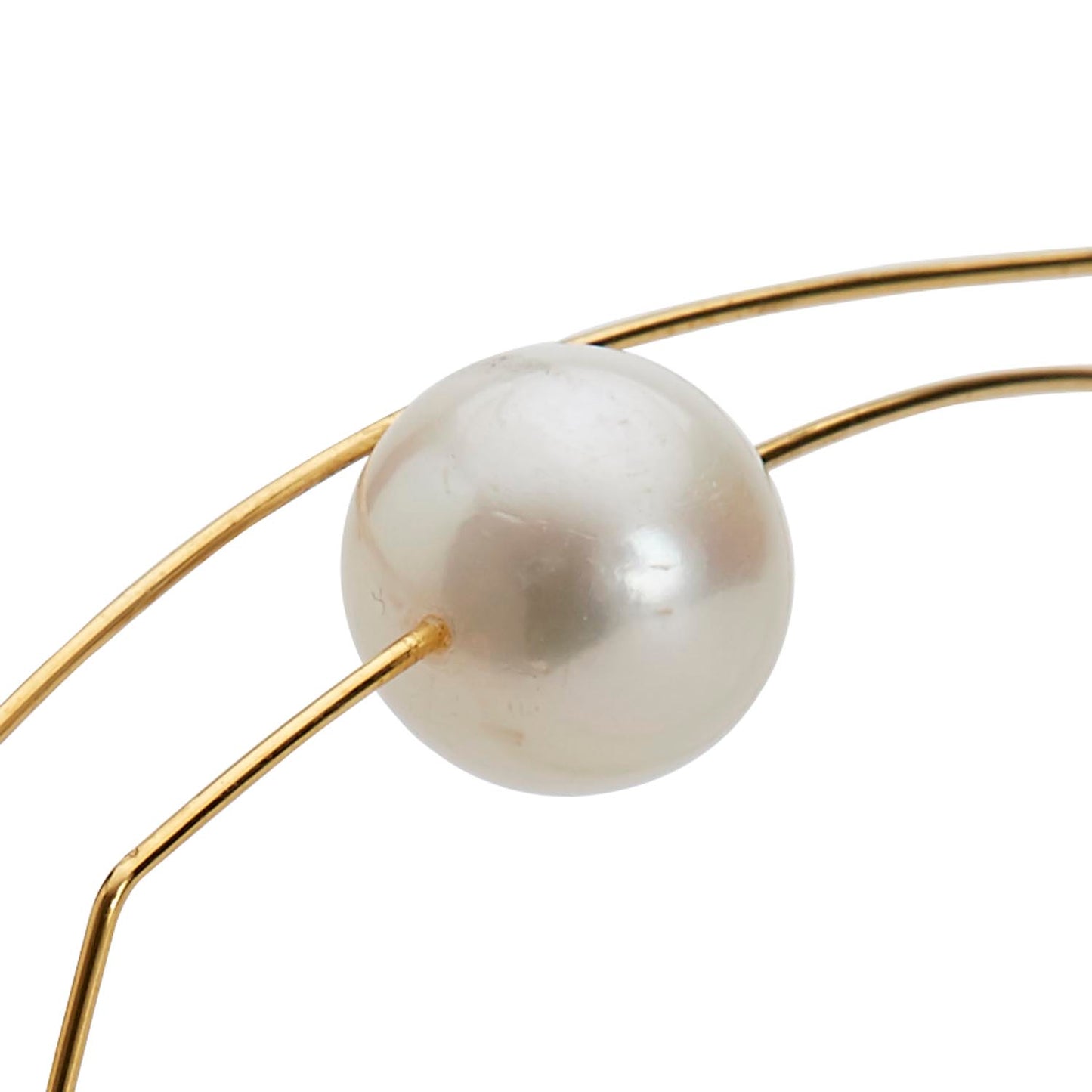 Square Wrap Bangle with White Pearl