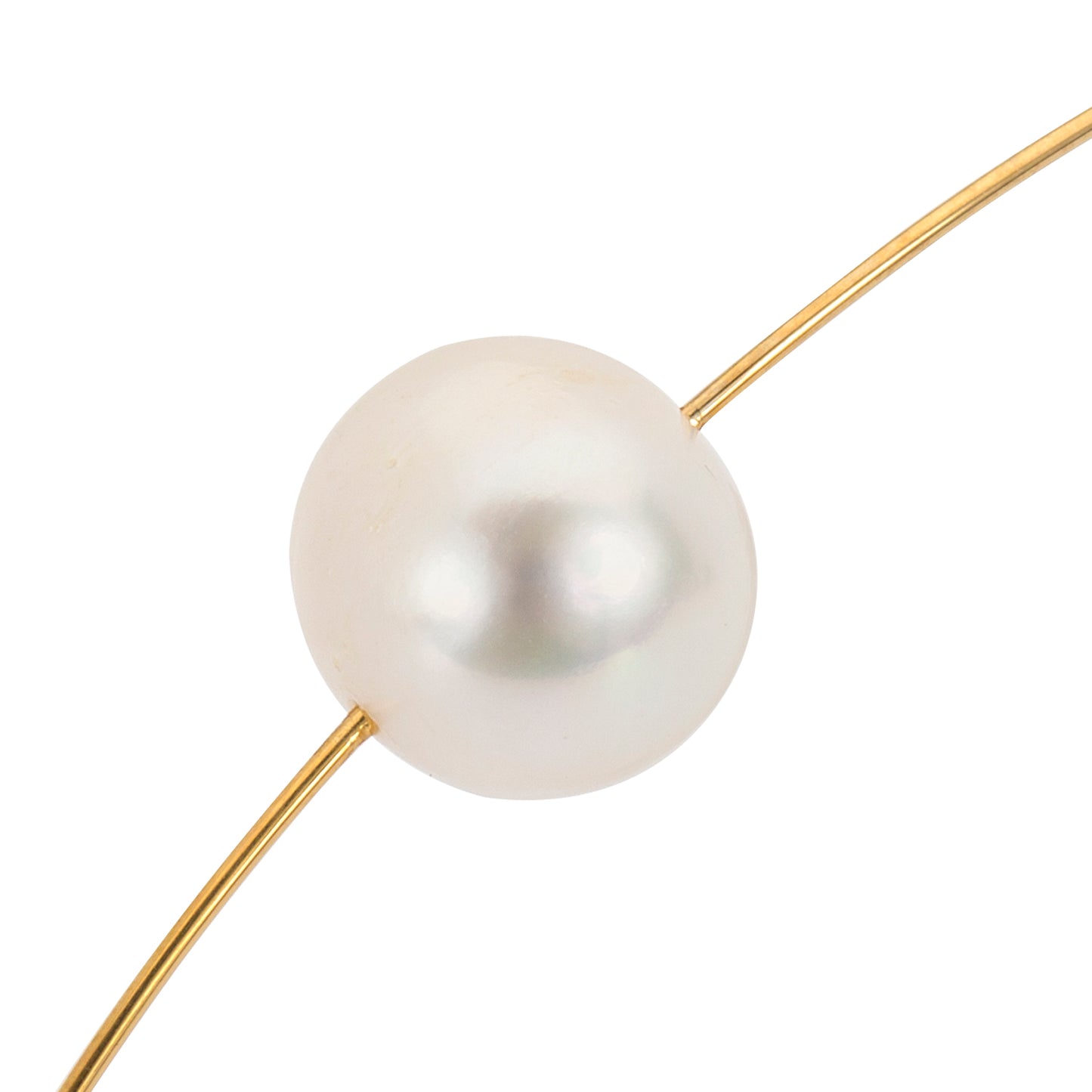 Square Bangle with Round Freshwater Pearl