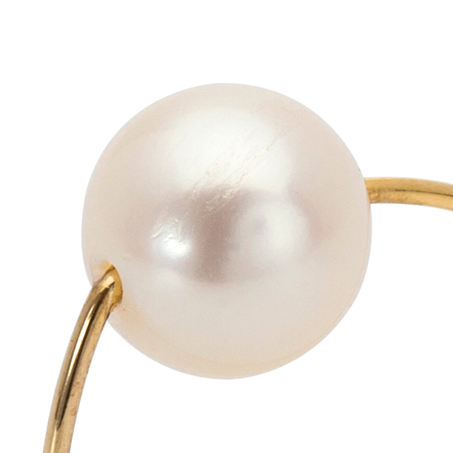 Triangle Ring with White Freshwater Pearl