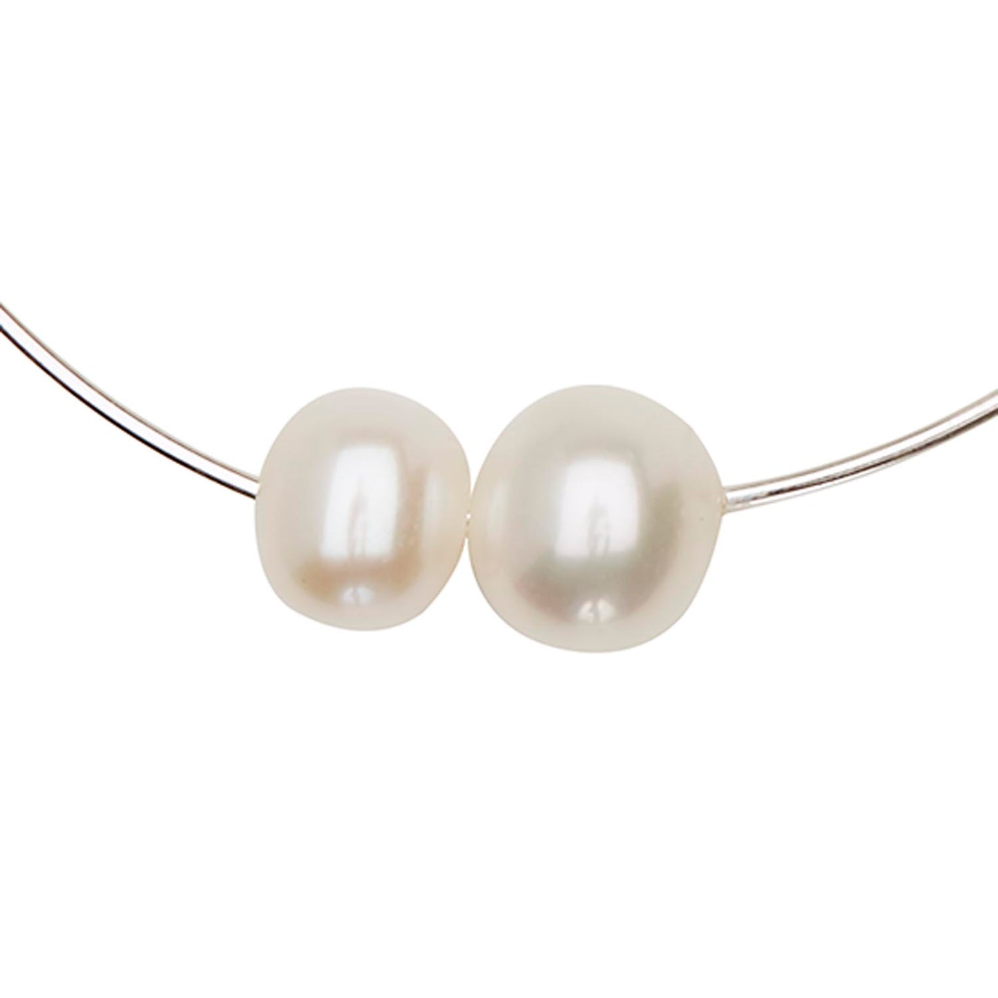 Small Round Hoops with White Pearls