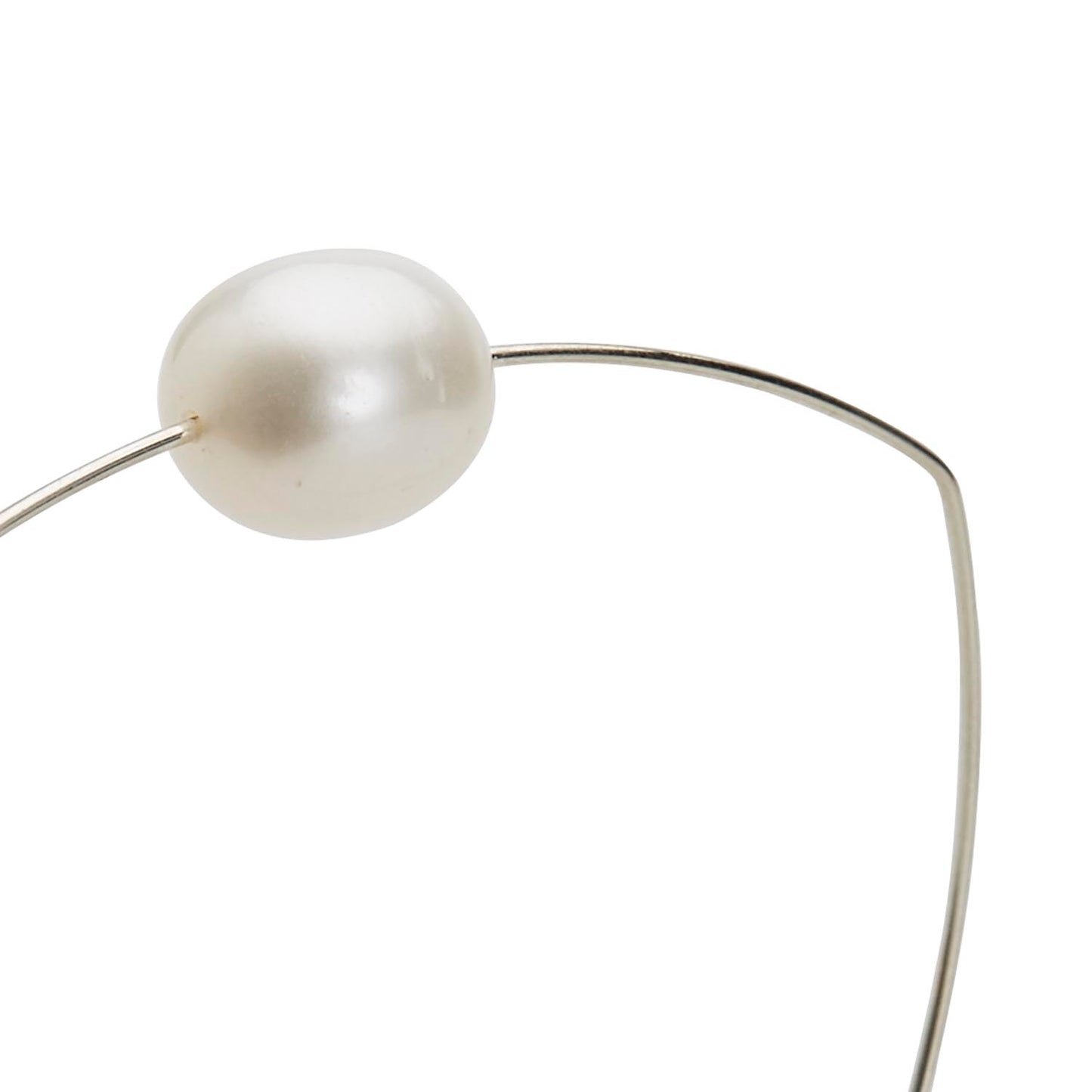 Triangle Bangle with White Oval Pearl