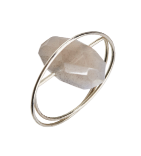 Circle Wrap Ring with Grey Moonstone