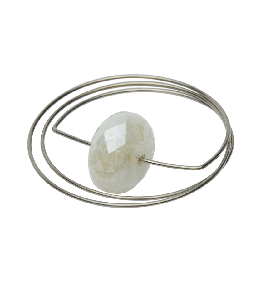 Circle Wrap Ring with Grey Mystic Chalcedony