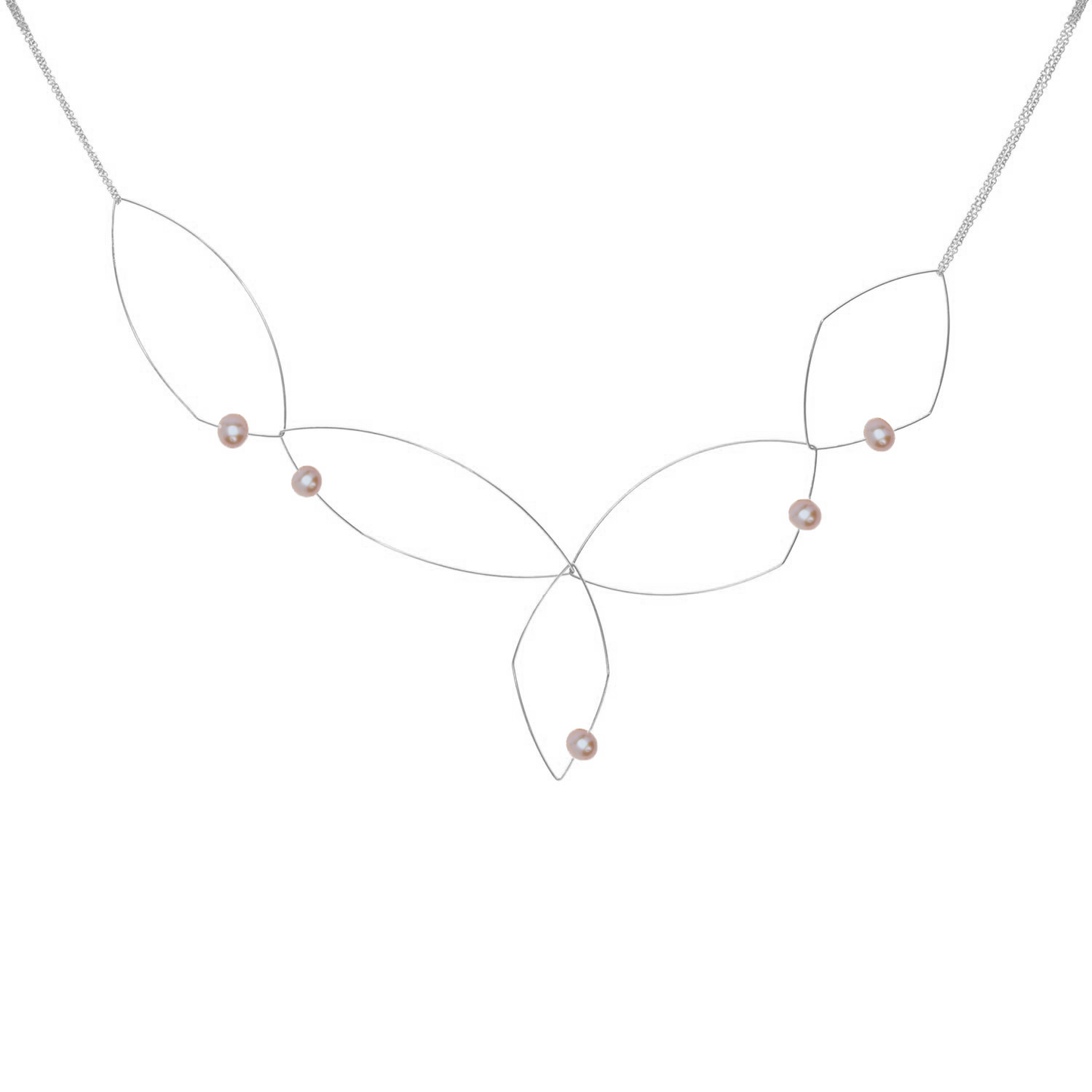 Signature 'Morph It' Multi Wear Abstract Necklace with Round Freshwater Pearls