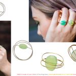 Circle Atomic Saturn Ring with Chartreuse Green Chalcedony