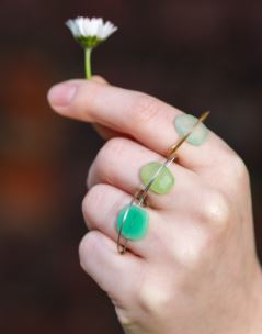 Double Wrap Ring with Light Blue Chalcedony