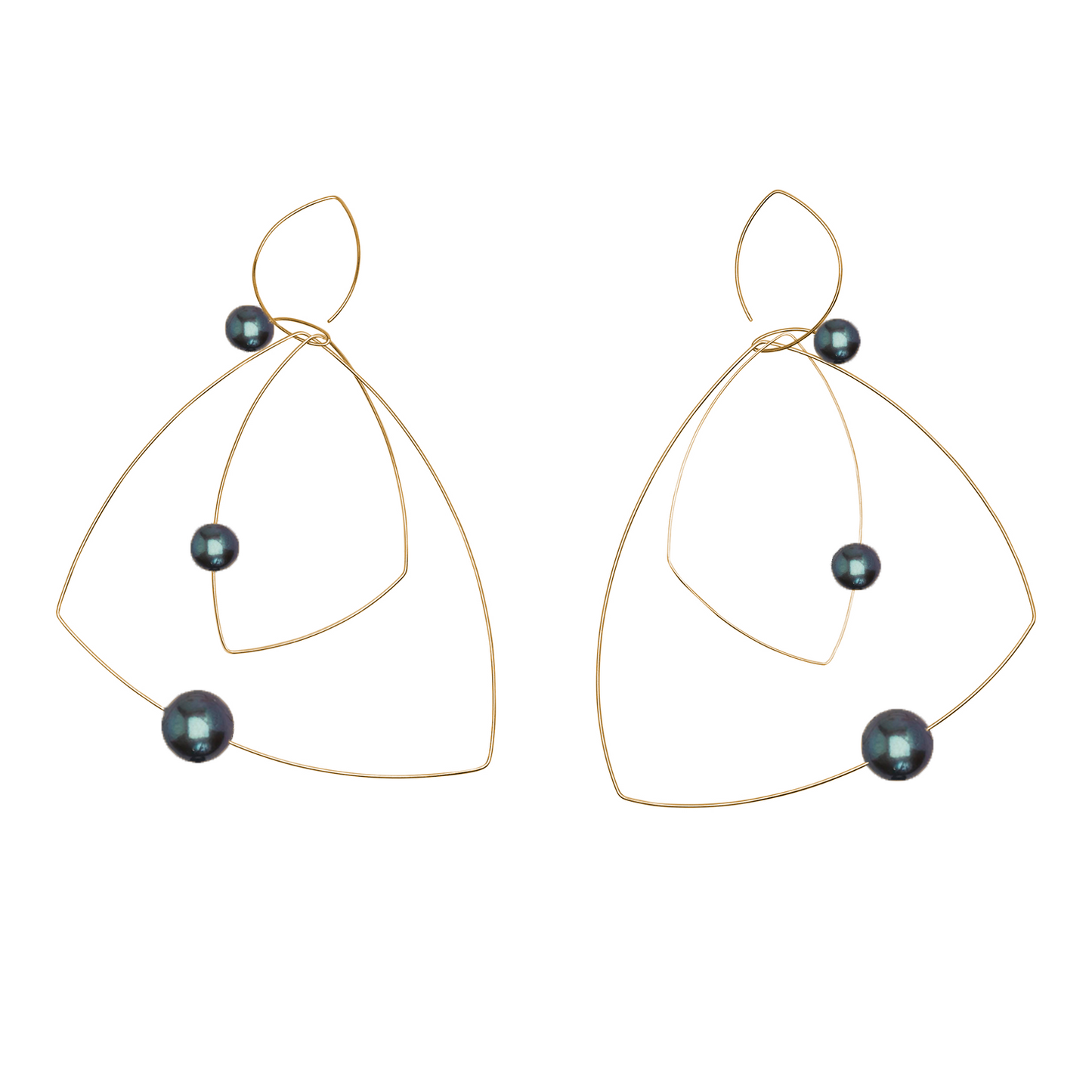 'Morph It' Earrings with Round Freshwater Pearl Trio