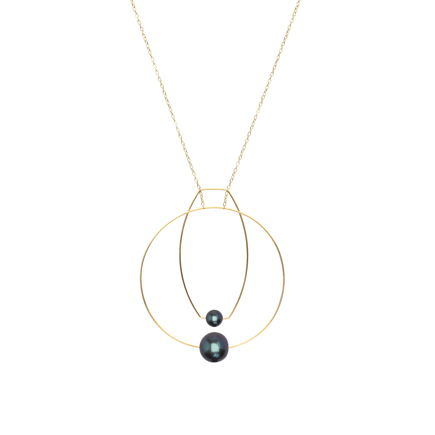 Multi Shape Necklace with Round Freshwater Pearls