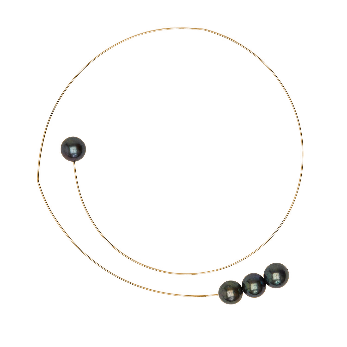 Round Point Neckwire with Round Freshwater Pearls