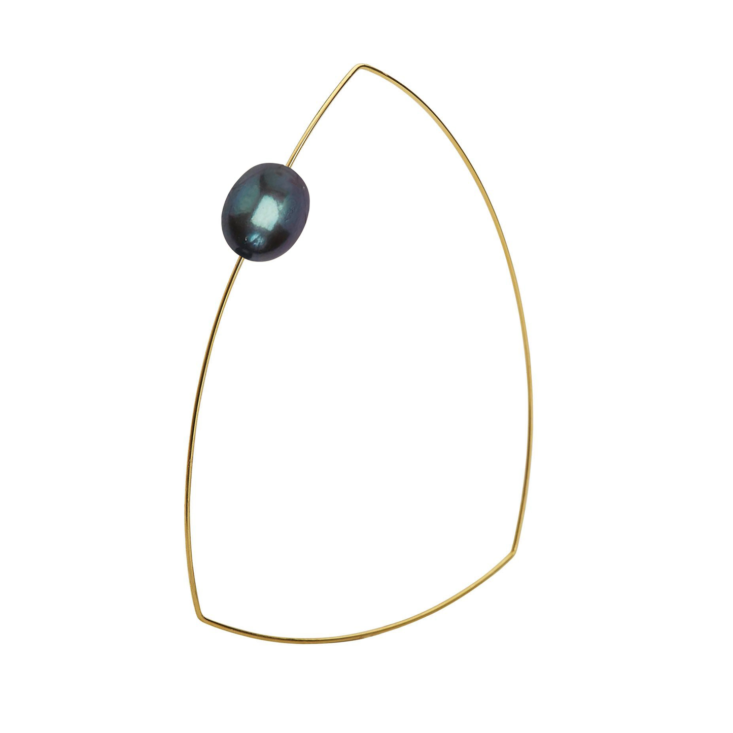 Flat Triangle Bangle with Oval Freshwater Pearl