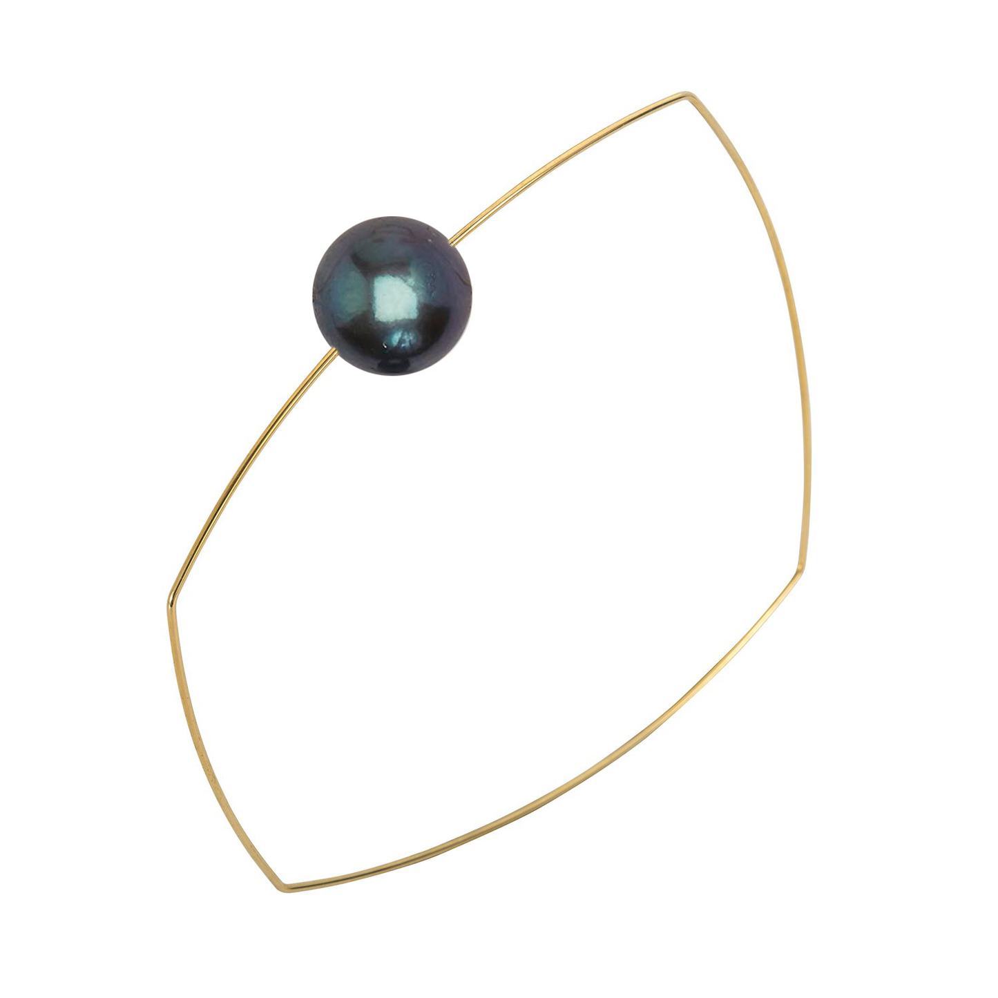 Square Bangle with Round Freshwater Pearl