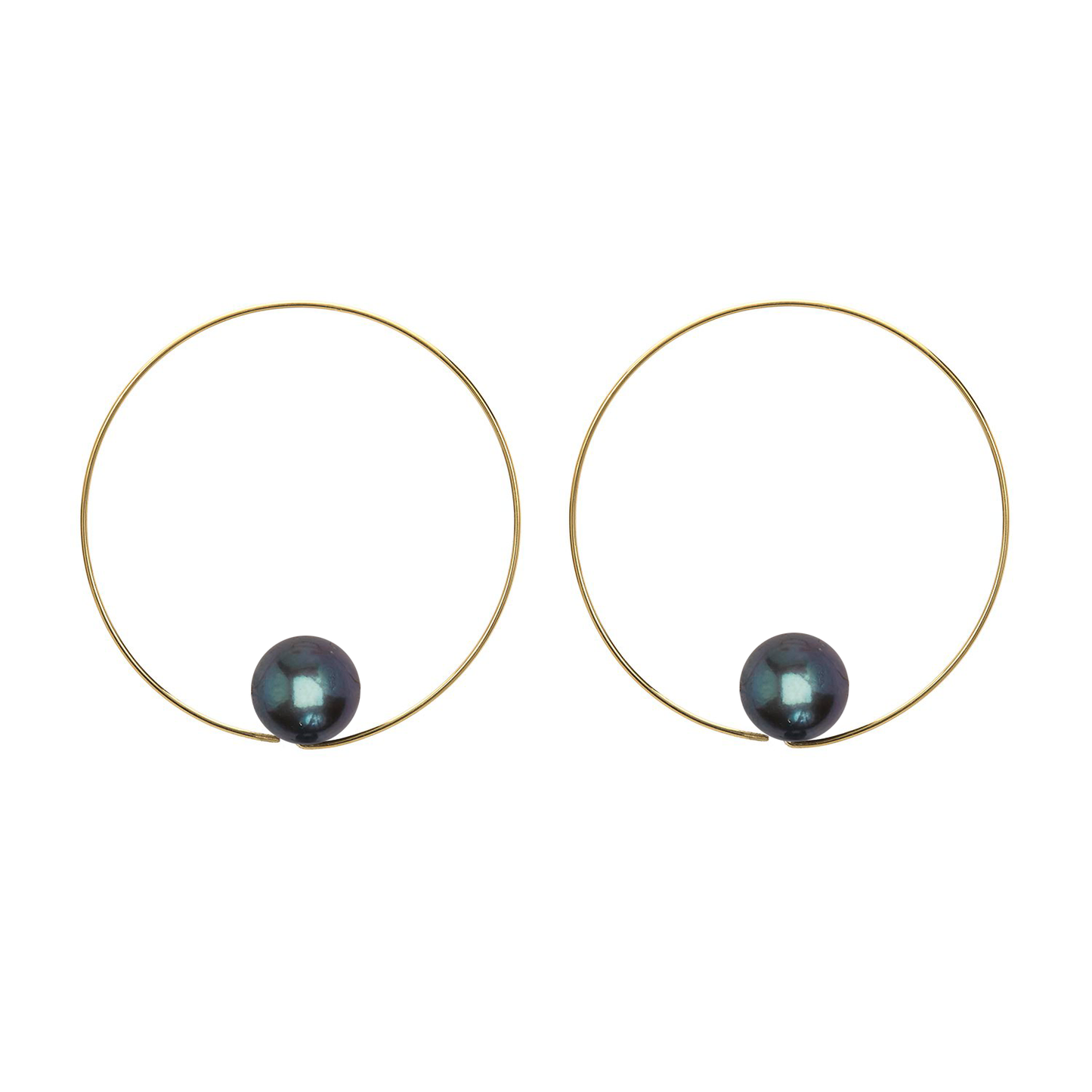 Extra Small Round Hoops with choice of Freshwater Pearls (9mm)