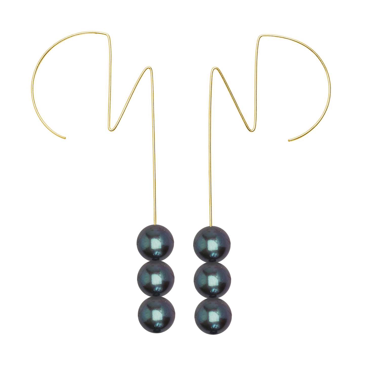 Large Round Ziggy Stardust inspired Earrings with Freshwater Pearls