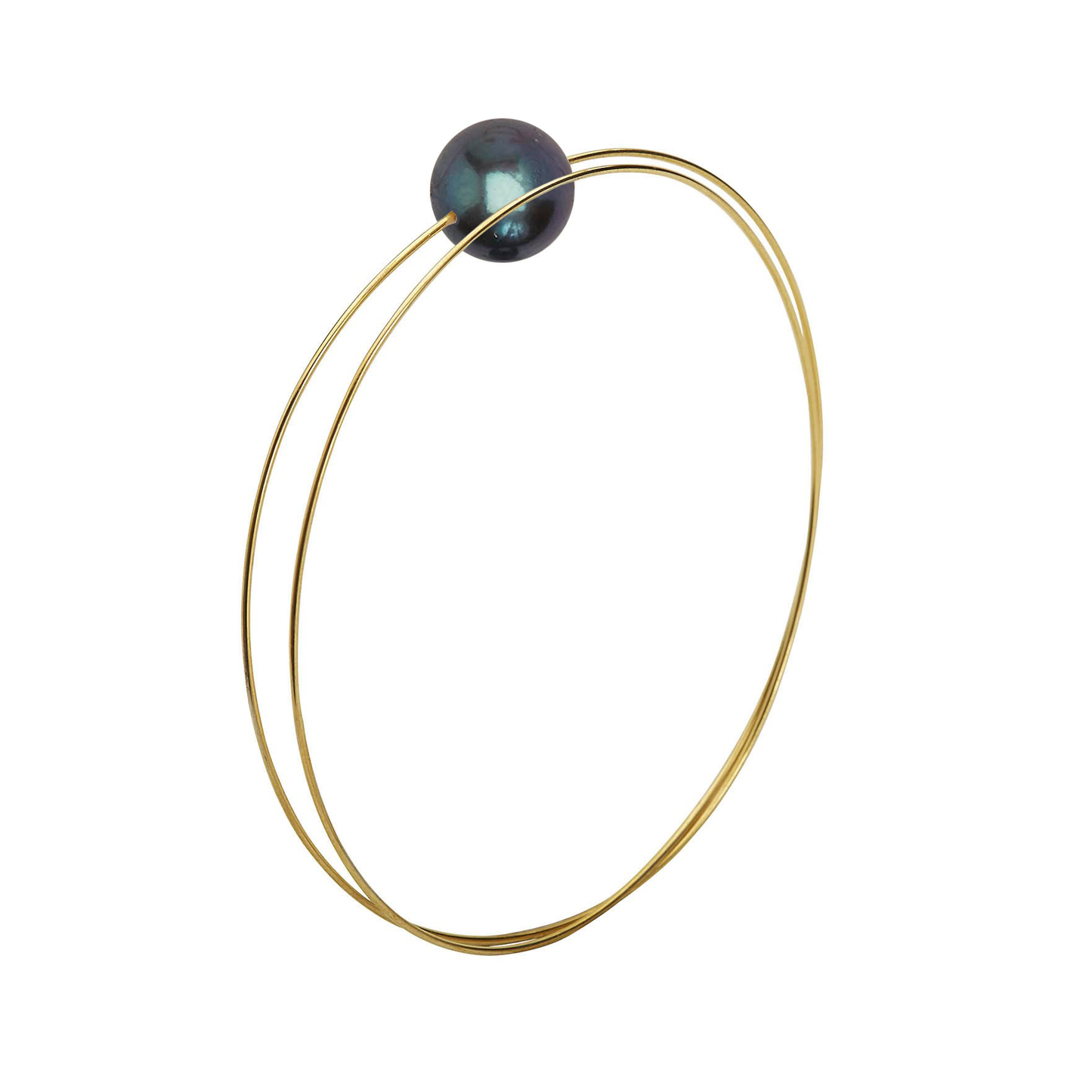 Circle Wrap Bangle with 12mm Round Freshwater Pearl