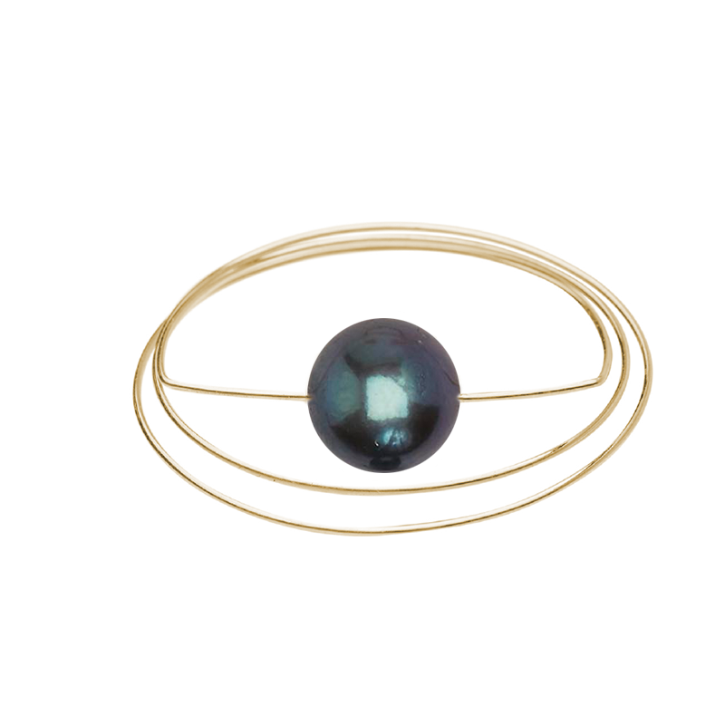 Circle Wrap Ring with Round Fresh Water Pearl (9mm)