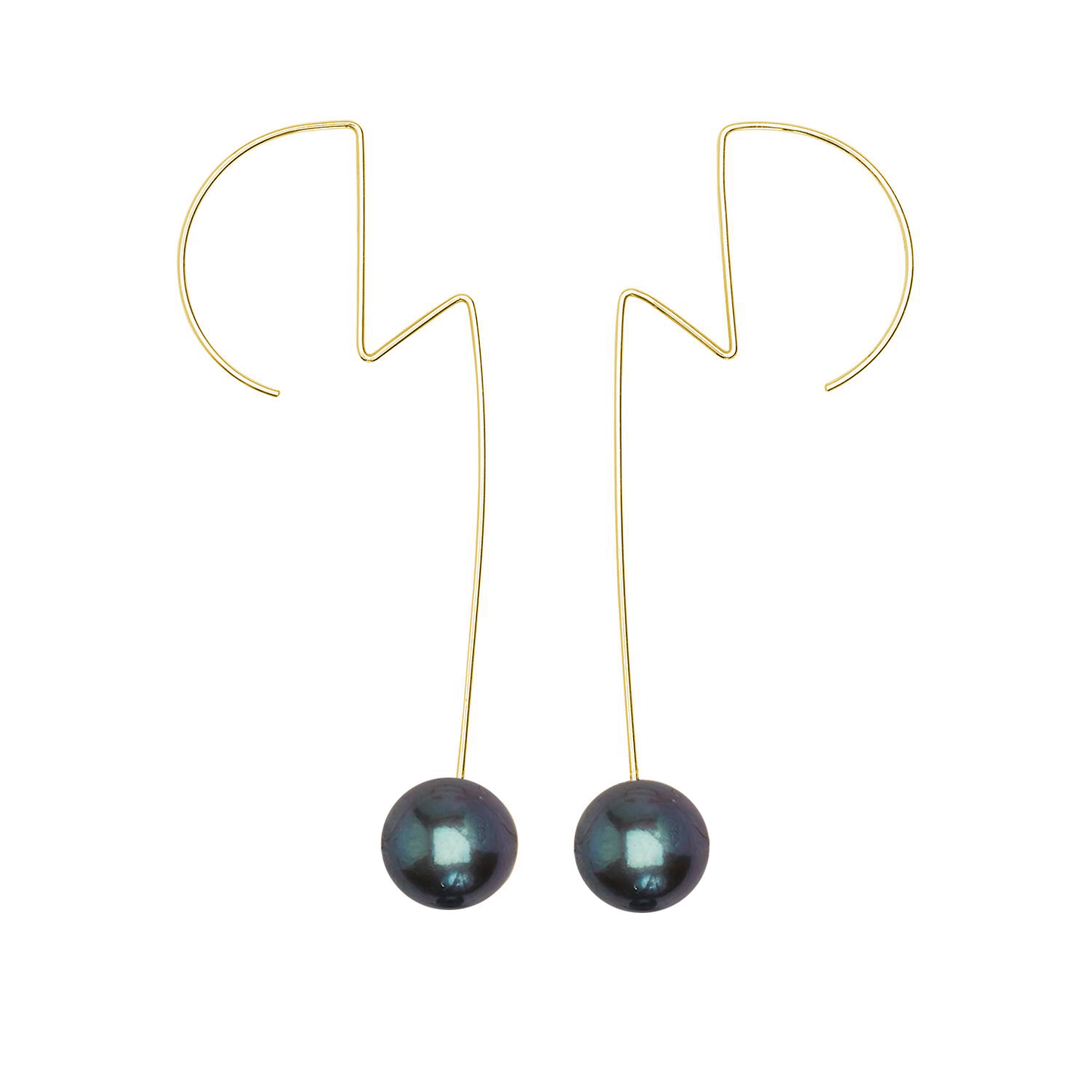 Ziggy Stardust inspired Earrings with Large Freshwater Pearls (9mm)