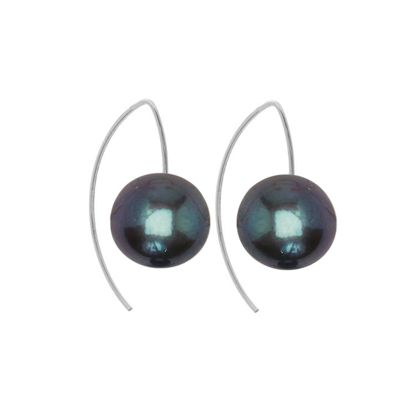 Lobe Huggers Signature Short Curve Earrings with Large Round Freshwater Pearls (12mm)