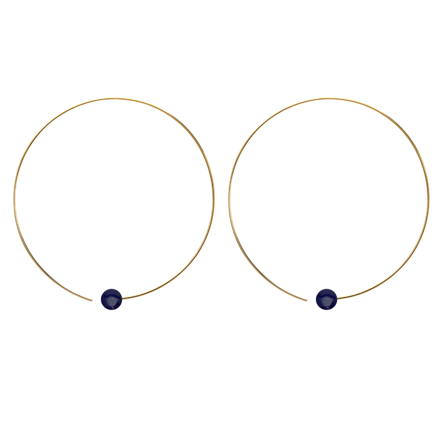 Extra Small Hoops with Round Gemstone Beads