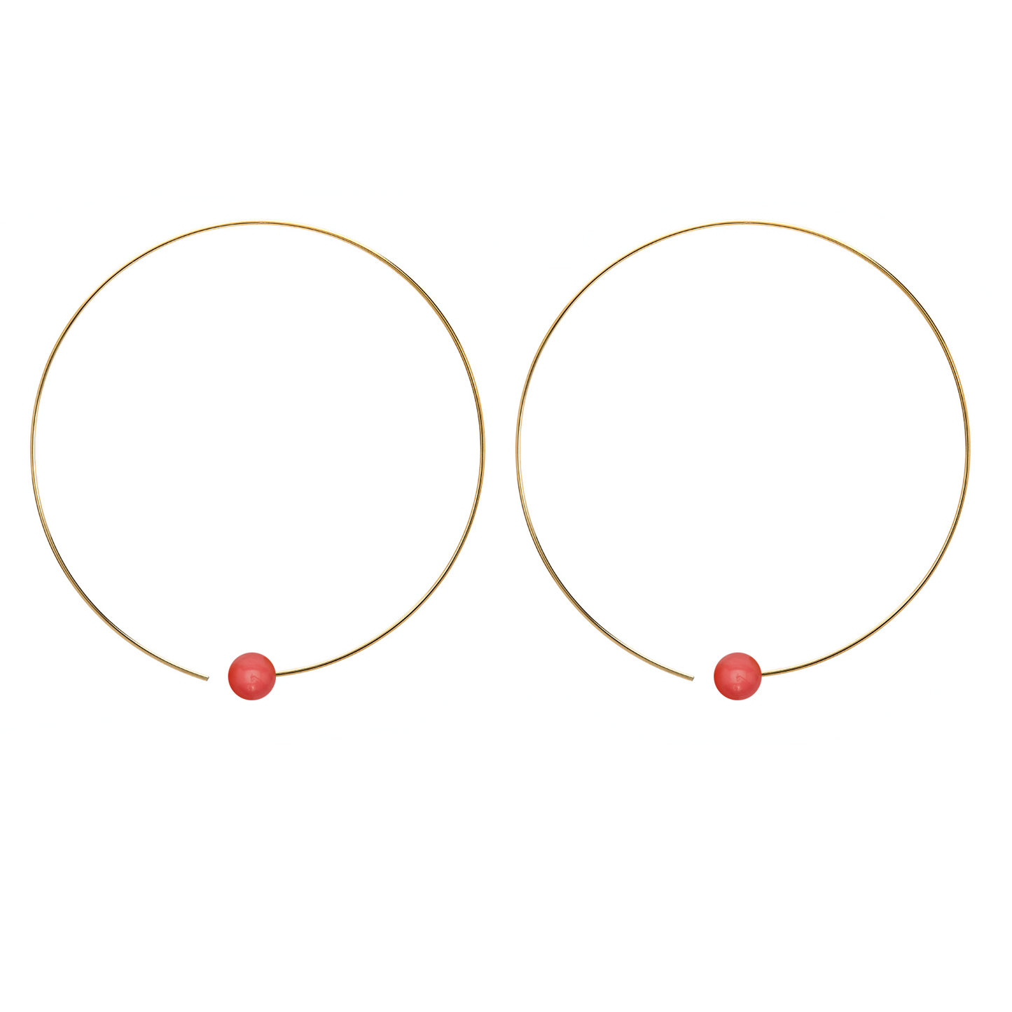 Extra Small Hoops with Round Gemstone Beads