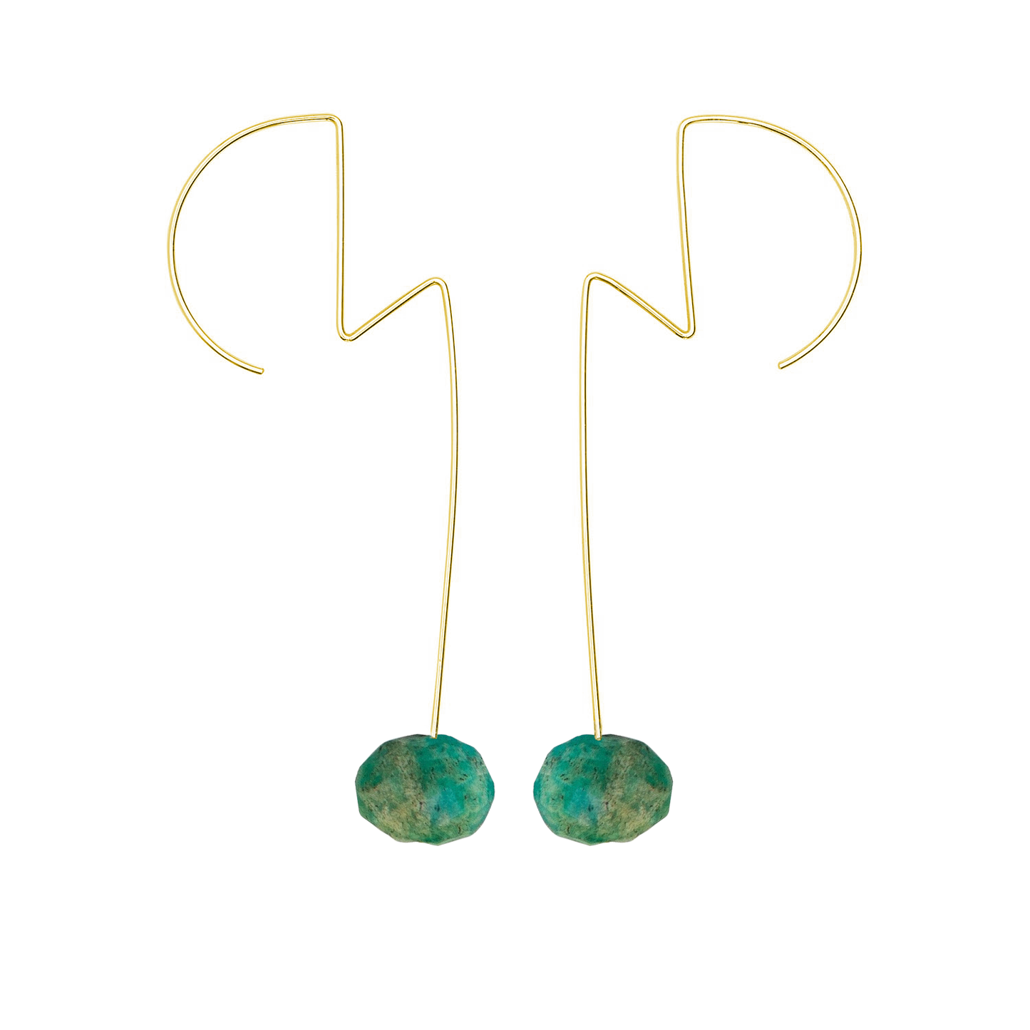 Round Ziggy Stardust inspired Earrings with hand-cut precious gems