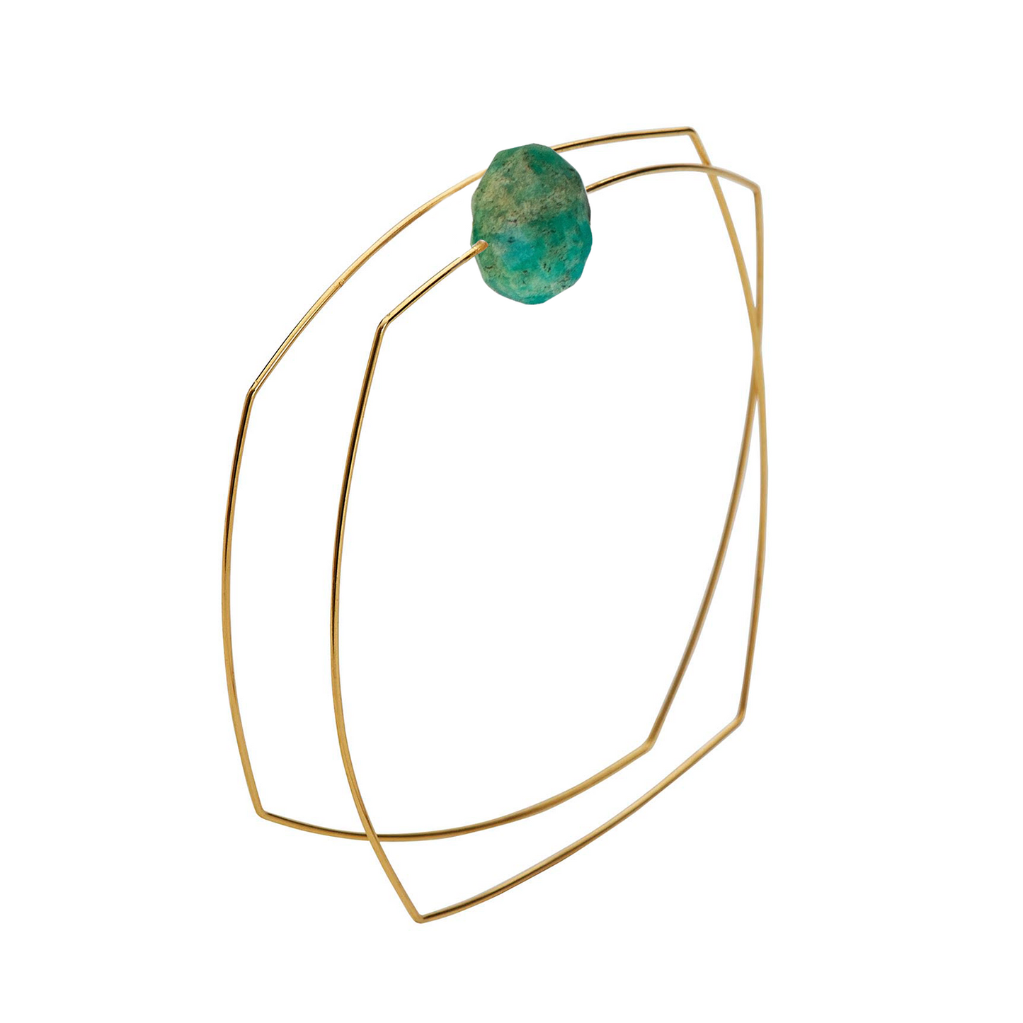 Square Wrap Bangle with hand-cut Gemstones