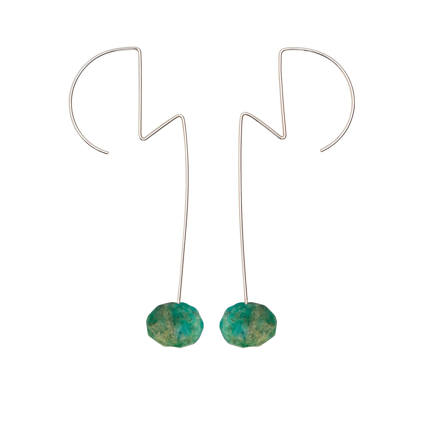 Round Ziggy Stardust inspired Earrings with hand-cut precious gems