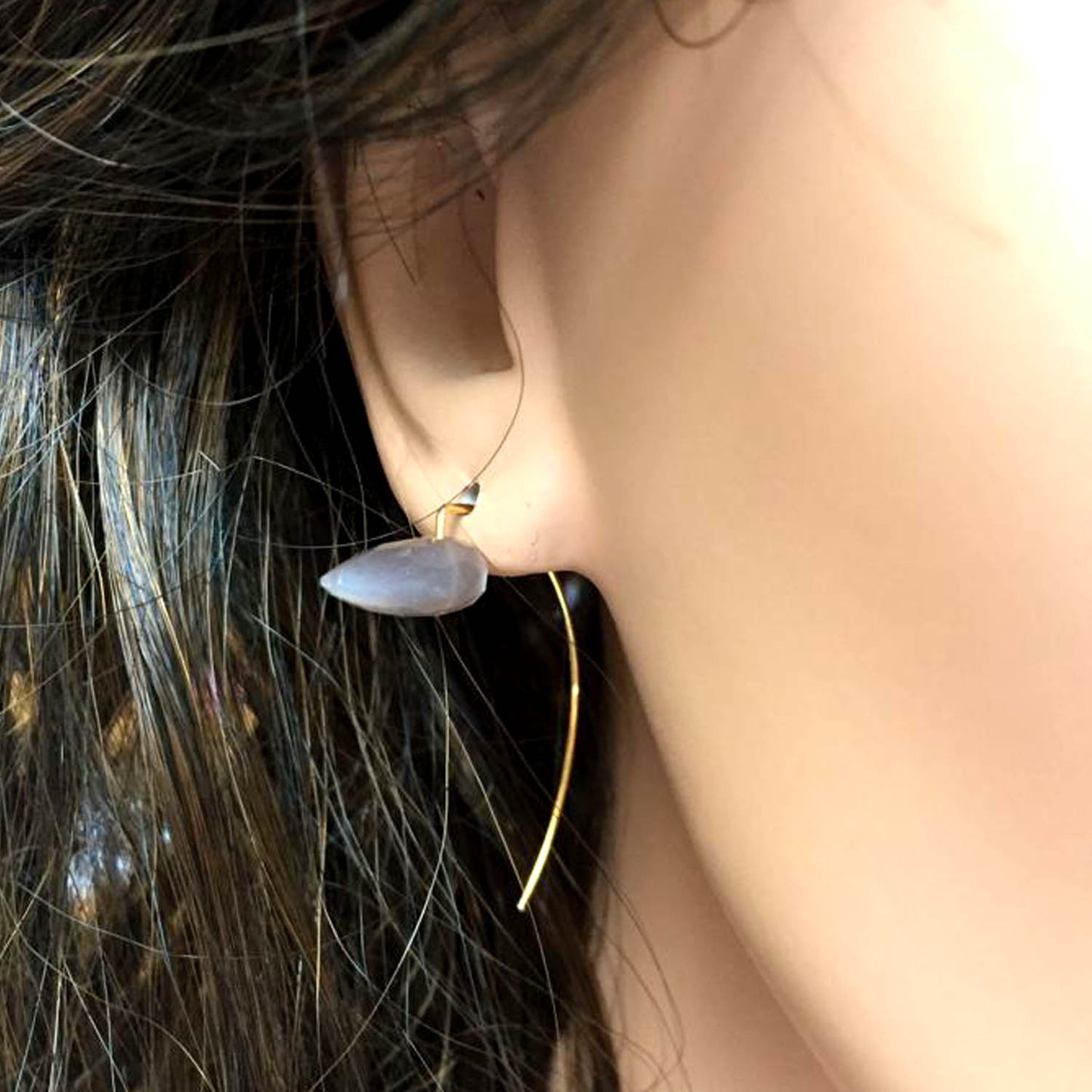 Bullet Shaped Gemstone Earrings