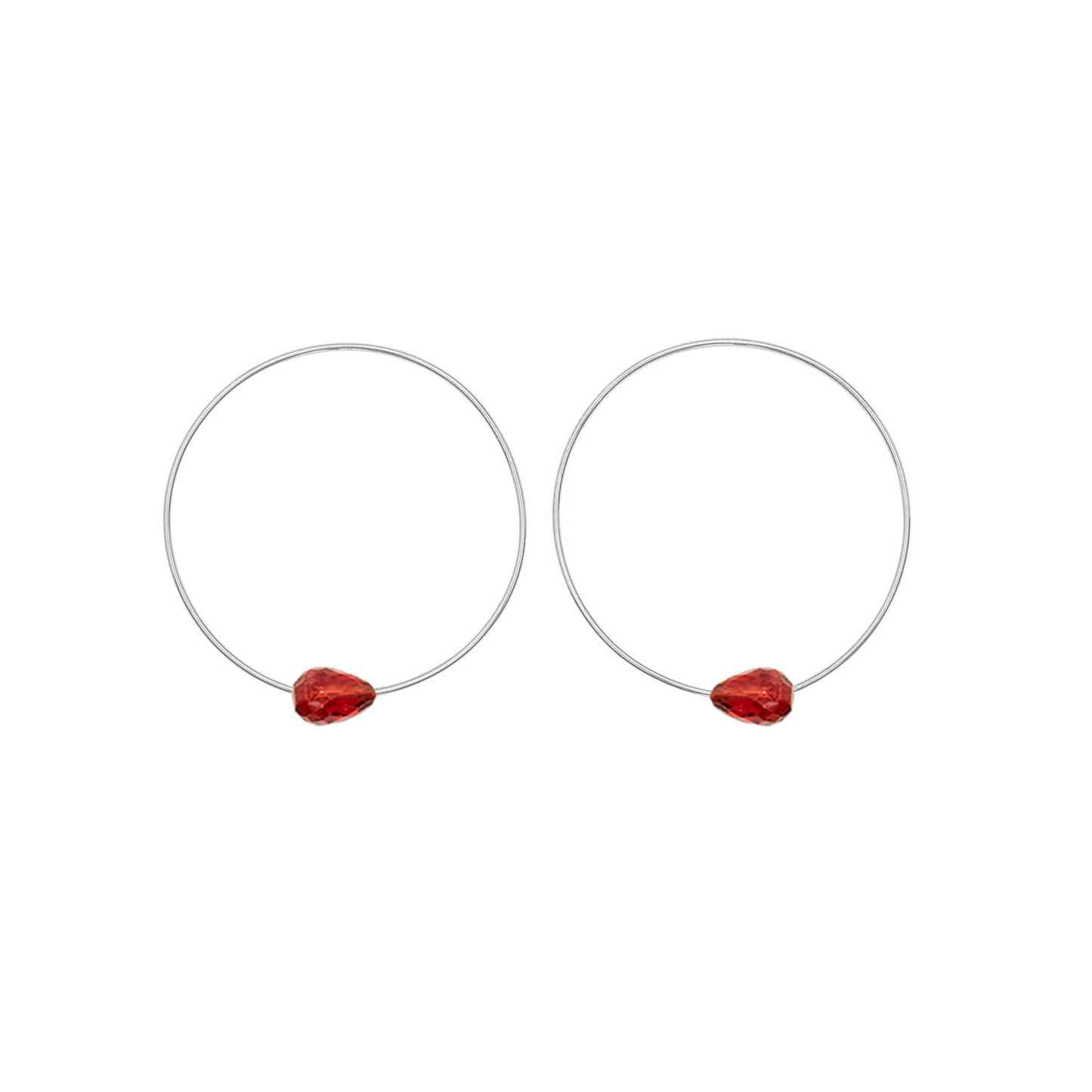 Extra Small Hoops with Drop Gems