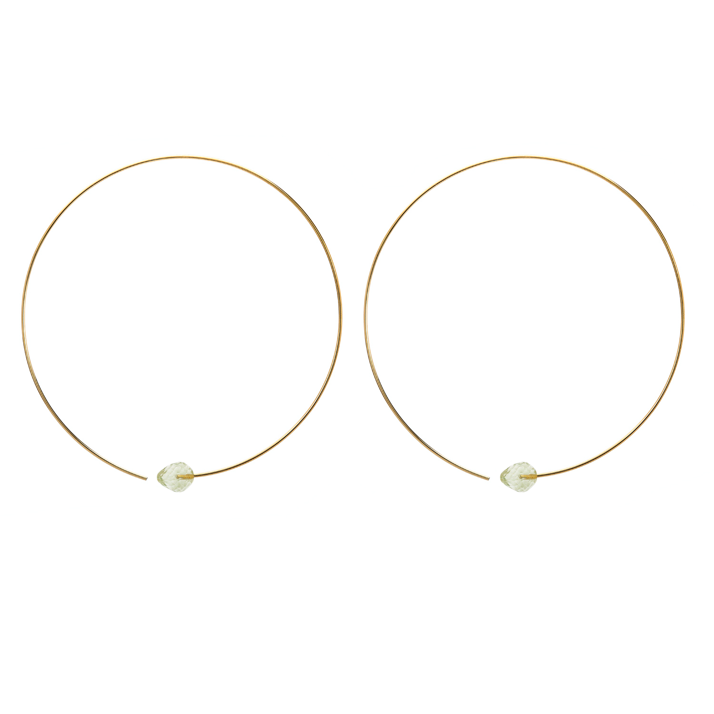 Medium Round Hoops with Drop Gems