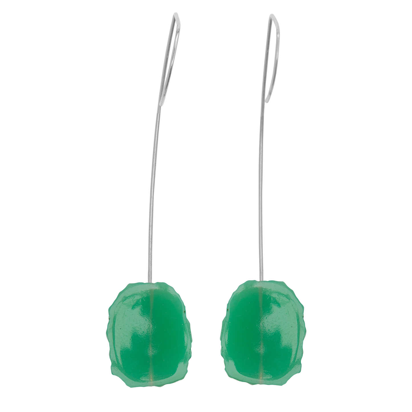 Drop Earrings with Sliced Gems