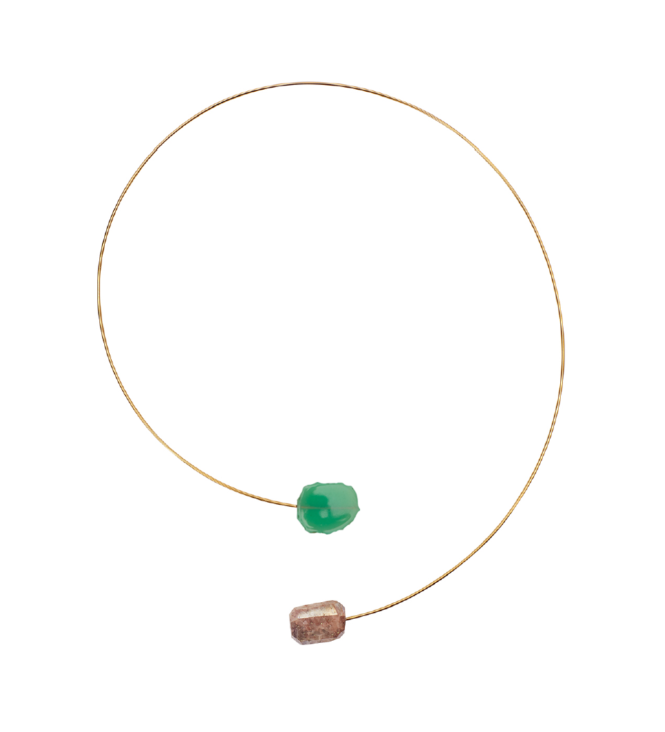 Round Neckwire with Sliced Gemstones