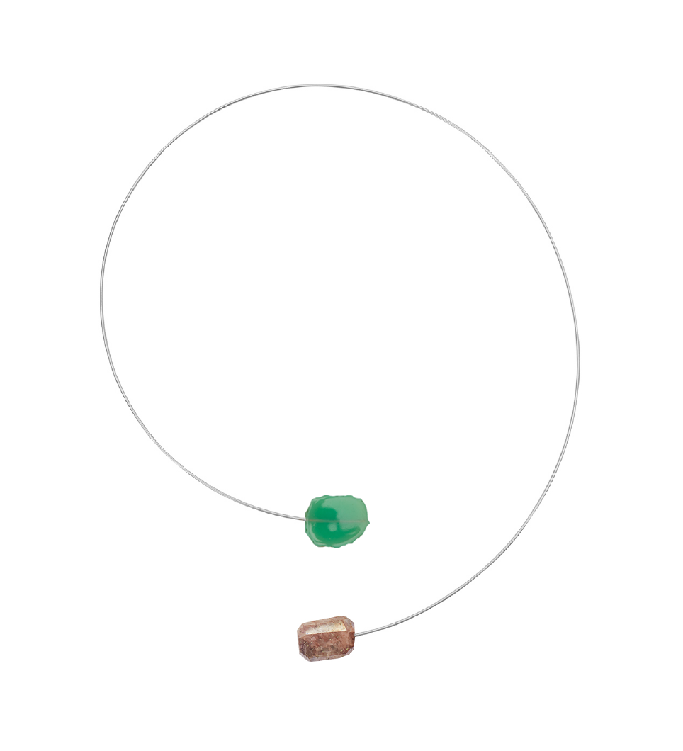 Round Neckwire with Sliced Gemstones