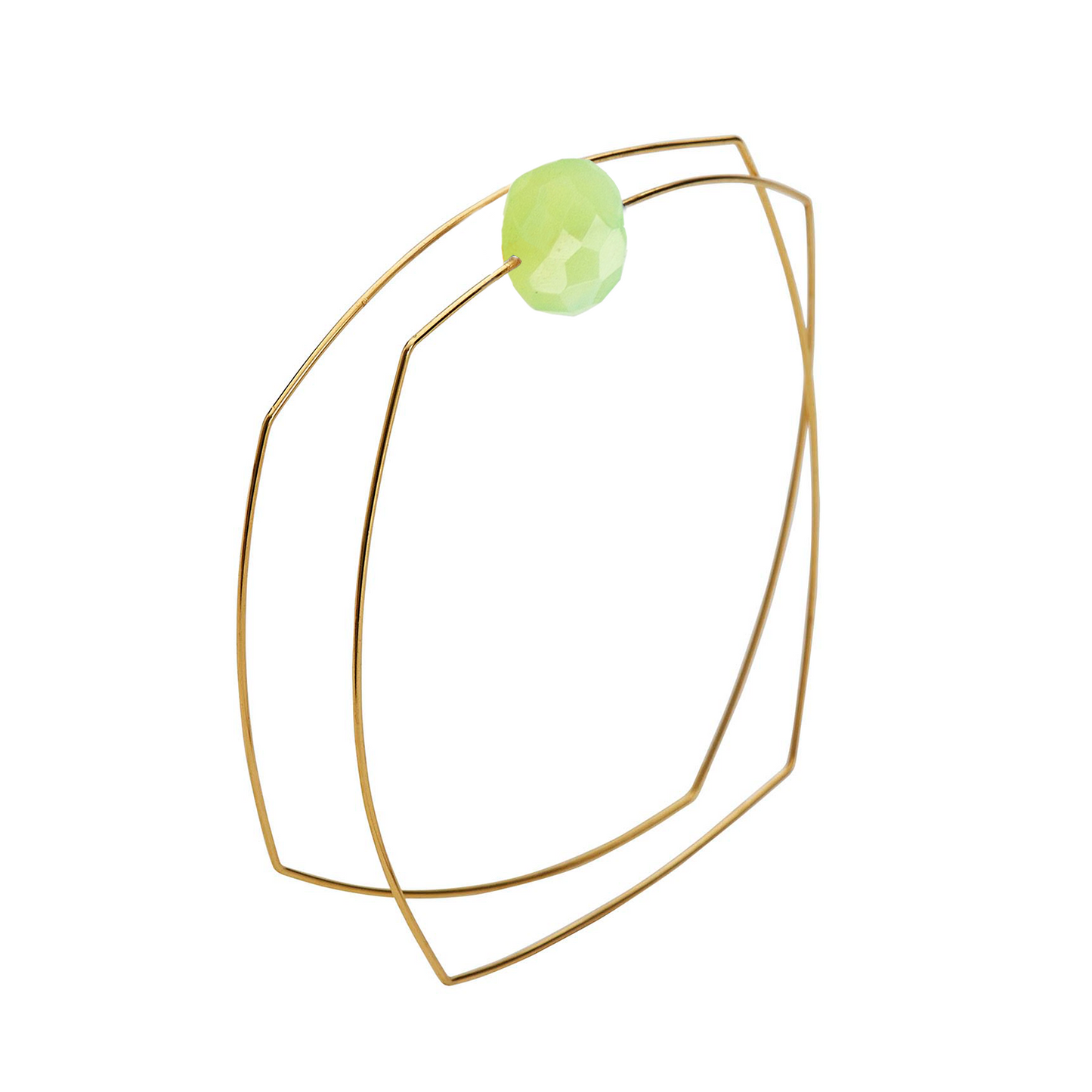 Square Wrap Bangle with hand-cut Gemstones