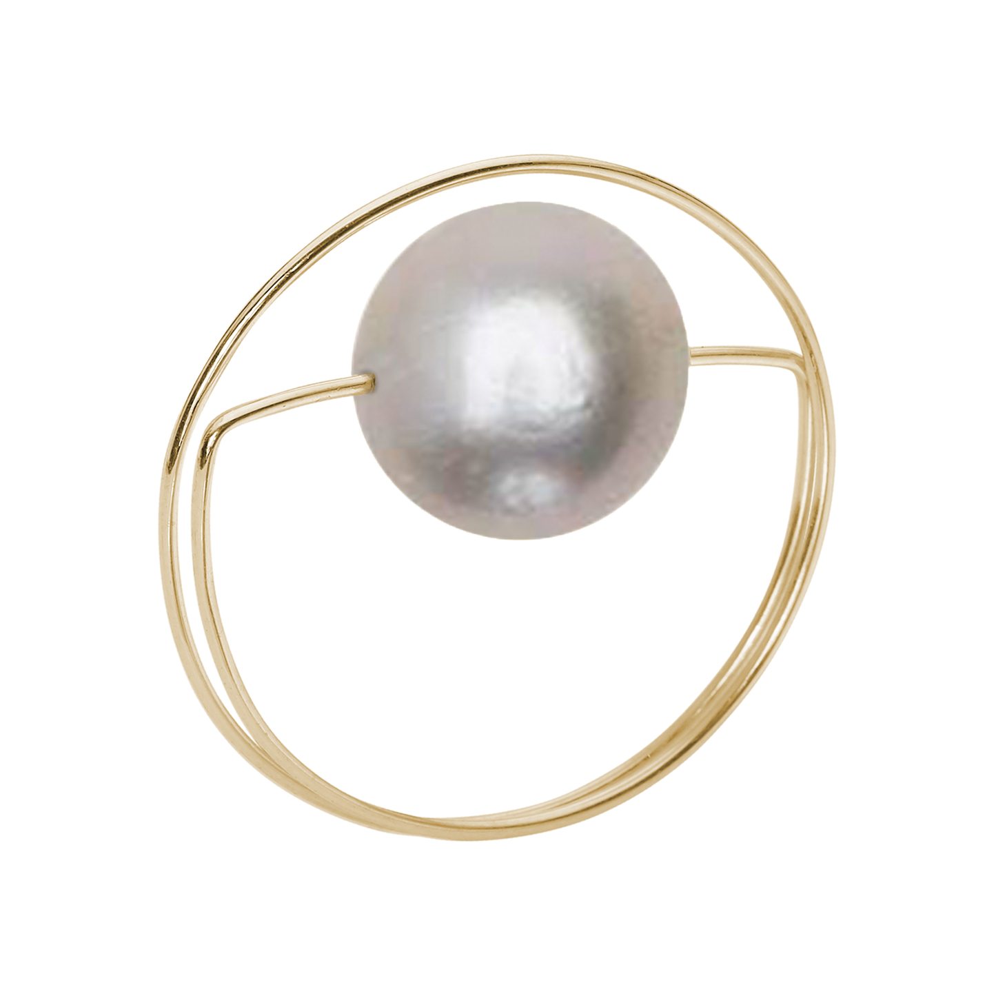 Circle Wrap Ring with Peach Ripley Baroque Pearl or Round Freshwater Pearl options
