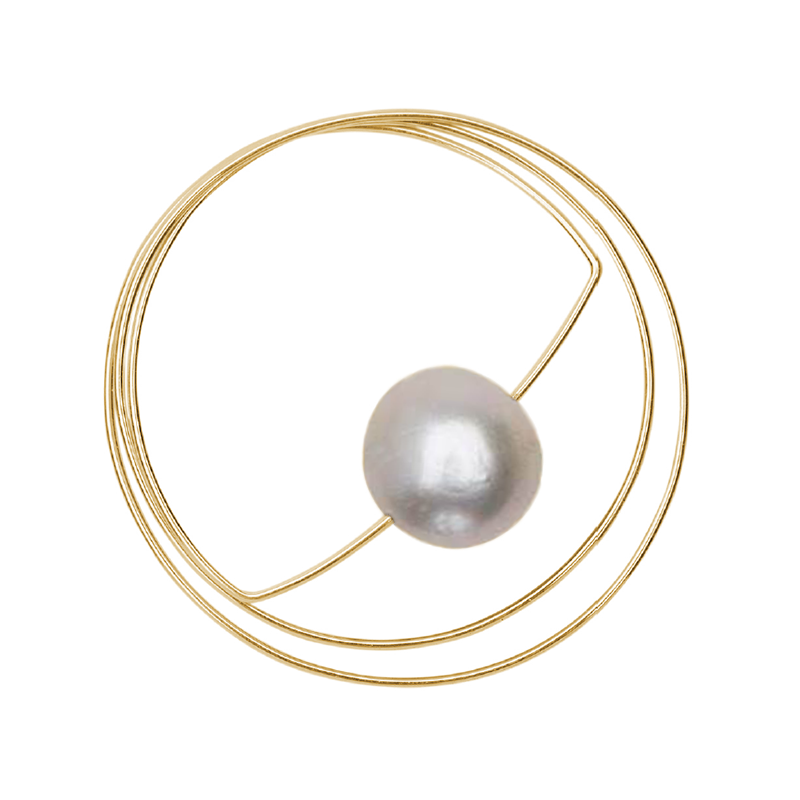 Circle Wrap Ring with Round Fresh Water Pearl (9mm)