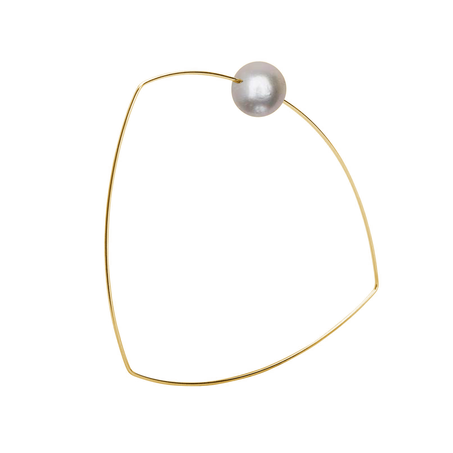 Triangle Bangle with Round Freshwater Pearl