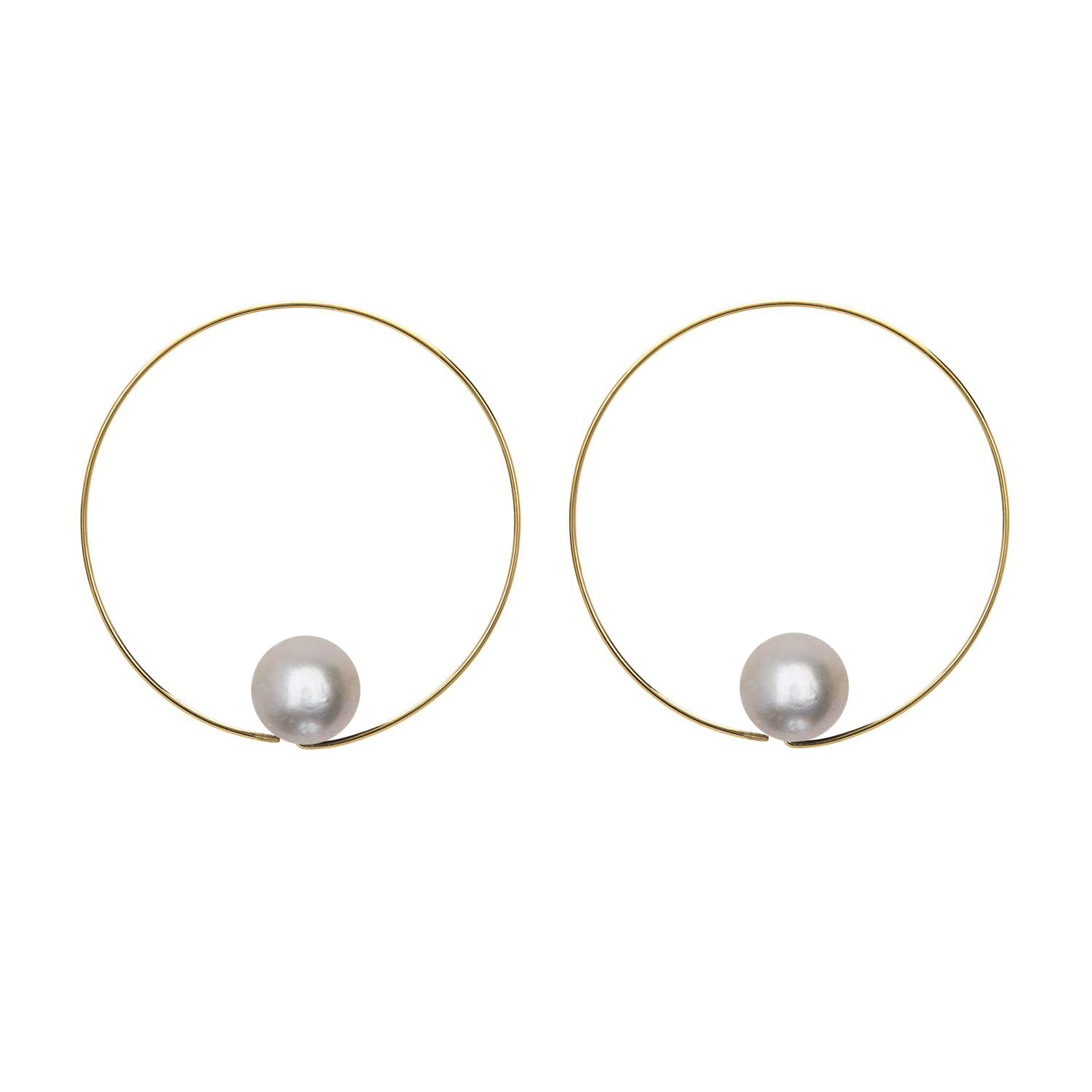 Extra Small Round Hoops with choice of Freshwater Pearls (9mm)