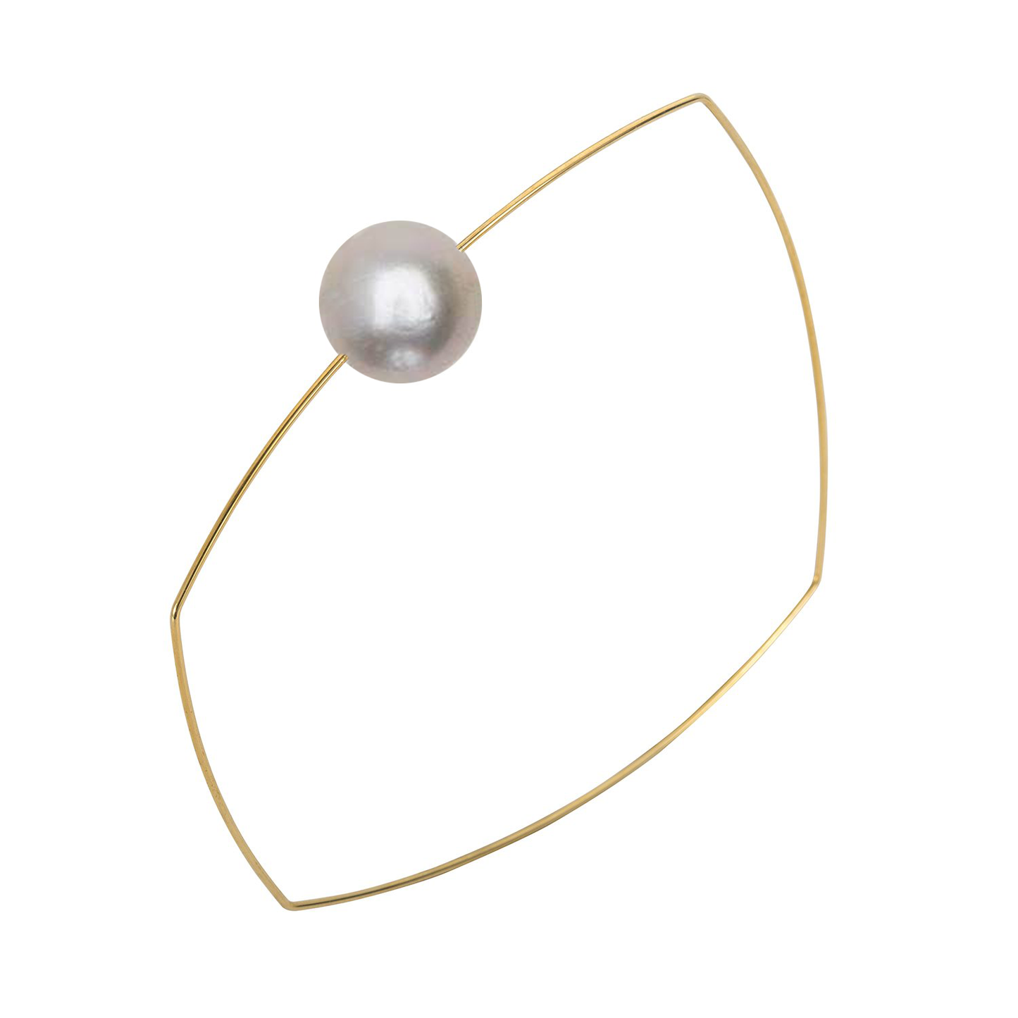 Square Bangle with Round Freshwater Pearl