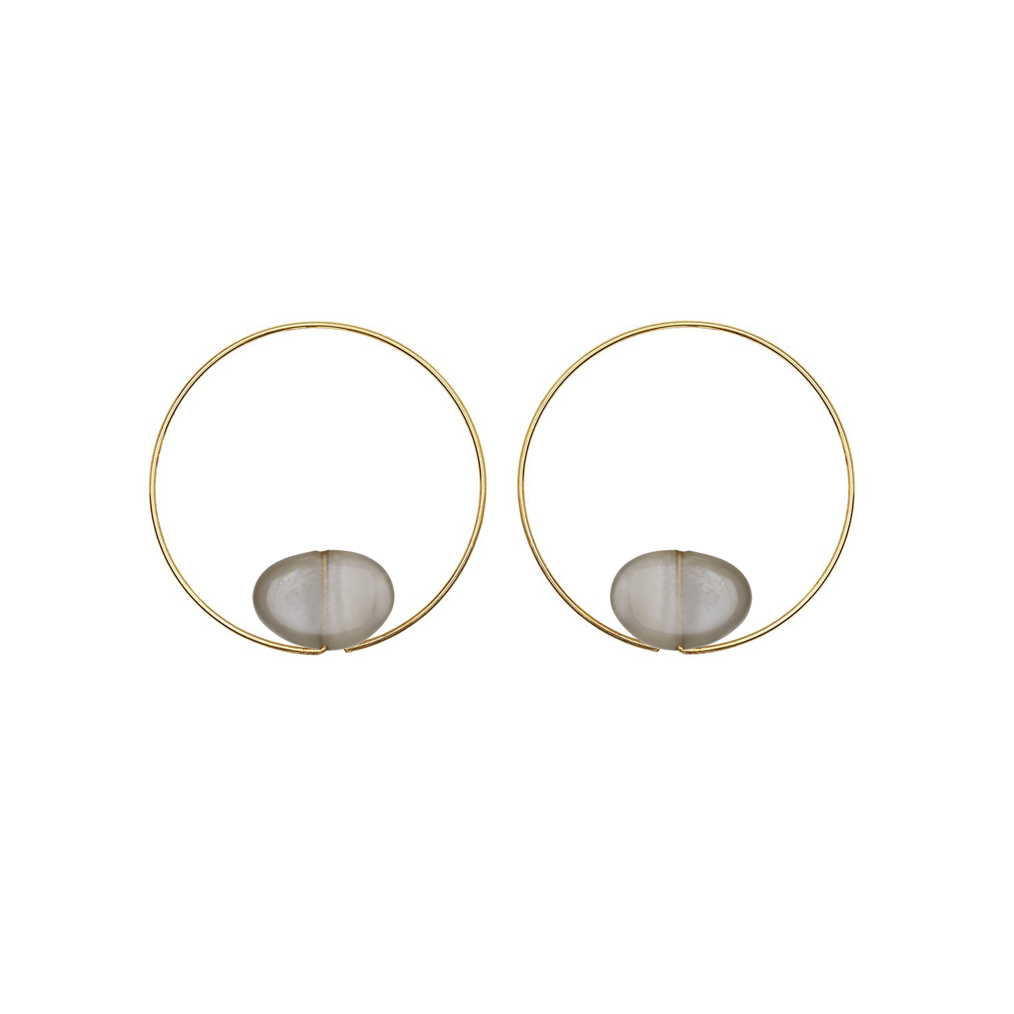 Small Round Hoops with Gemstones